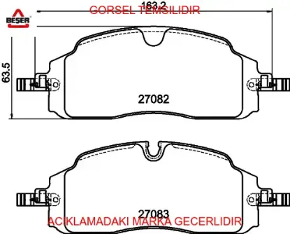 Ön fren balatası transit custom 23> 2717802/ ktpz312k021acn resmi