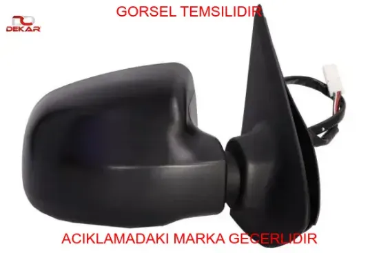 Dış dikiz ayna l astarlı kapak-üçgen ayak-elektrikli-sinyalli-rezistans sensör-9 pinli clio symbol - dekar 963014492r resmi