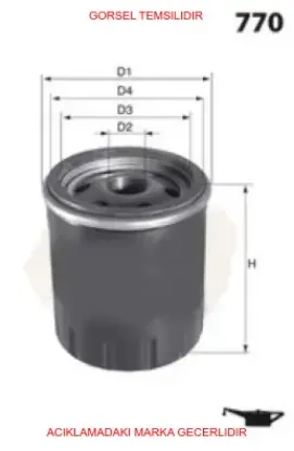 Yağ Filtresi    Connect 1.8d 02> Ford  1322152 resmi