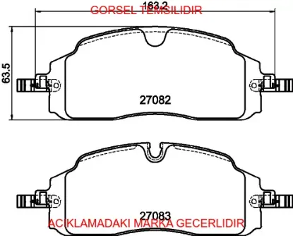 Kıt-fren balatası ford ktpz312k021acn/ 2717802 resmi