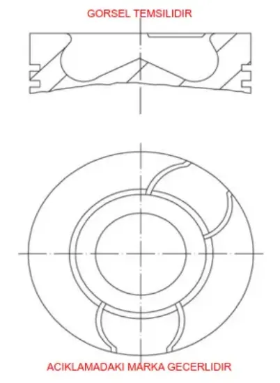 Piston Segman 73,70mm+020 Kisa 206-fiesta 1.4hdi 2S6Q6K108AA resmi
