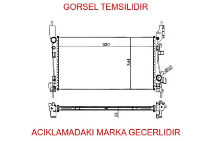 Su Radyatörü Fiorino 1.3jtd 07=> Bipper Nemo 1.3hdi 16v 75cv 12=> (mt) (ac/nac) [mekanik] [23 Mm] 1330T9/ 1330V0/ 1330Y1/ 1330Y4/ 51780659/ 51790636/ 51780666/ 51790636 resmi