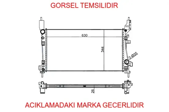 Su Radyatörü Fiorino 1.3jtd 07=> Bipper Nemo 1.3hdi 16v 75cv 12=> (mt) (ac/nac) [mekanik] [23 Mm] 1330T9/ 1330V0/ 1330Y1/ 1330Y4/ 51780659/ 51790636/ 51780666/ 51790636 resmi