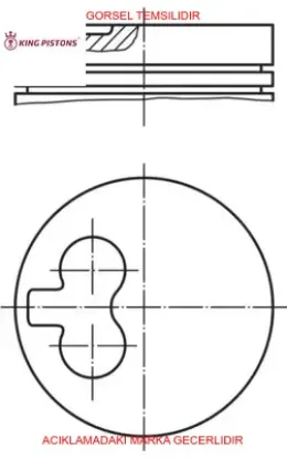 Piston+segman 1 (82+0.40) fıat doblo 1.9 d 223a.6000  46788128/ 46788132/ 46788134 Kıng 18-2050962 resmi