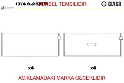 Kol yatak takımı 0.25 m103 m104 w124 w201 w202 w126 w463 w140 6 sılındır kolbensmıtch a1110381010/ cr6776cp025 resmi