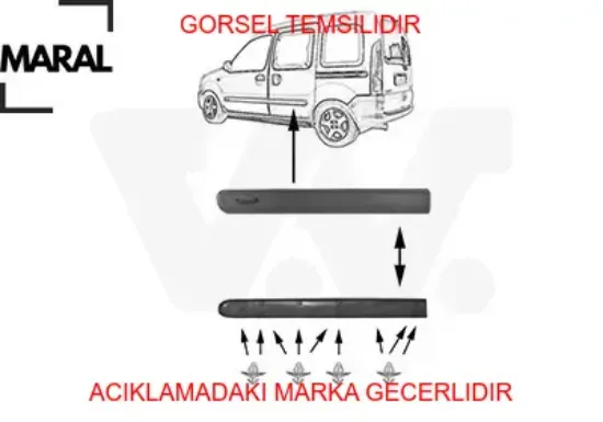 Kapı bandı ön sol klipsli kangoo y.m 8200389340 maral  resmi