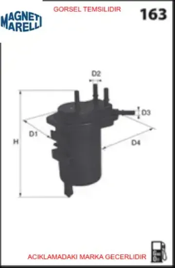 Mazot filtresi kangoo-clıo ıı 1.5 dcı 01-04 (65) magnetı marellı 7701061576/ 8200151379/ 770106 resmi