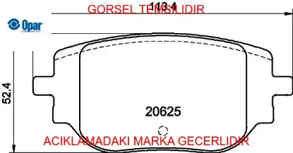 Fren balata takımı opar 155253722 resmi