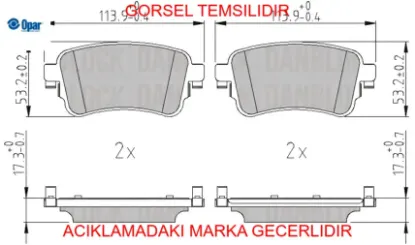 Fren balata takımı opar 155254430 resmi