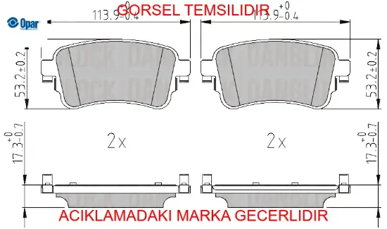 Fren balata takımı opar 155254430 resmi