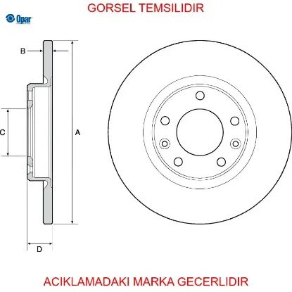 Fren diski takım arka doblo opar 155255378 resmi