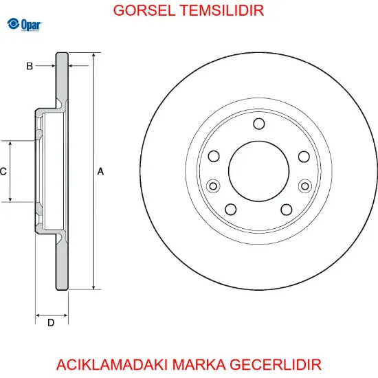 Fren diski takım arka doblo opar 155255378 resmi