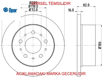 Fren dıskı,arka dct opar 51848616 resmi