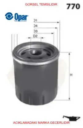 Yağ filtresi boxer 2.0 hdı euro6 opar  55242758 resmi