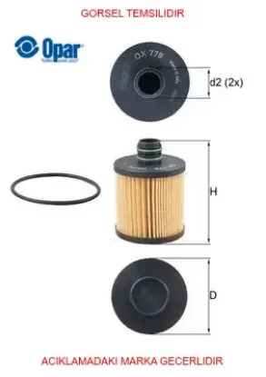 Yağ Filtresi Opel Combo D 1.6-2.0 Cdti 2012> Doblo 10> Bravo 07> Punto 1.6 Dmtj 16v 08> resmi