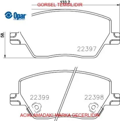 Fren balata takımı egea opar 77361165 resmi