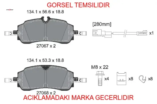 Arka fren balatası yenı transıt custom v710e 23> otozone ktpz312m008ab/ 2712621 resmi