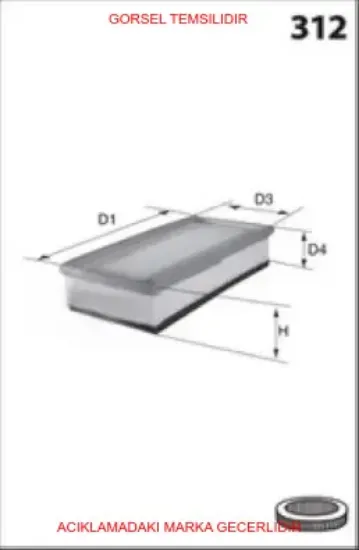 Filtre elemanı peugeot  1668203280 resmi