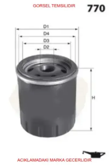 Yağ Filtresi Boxer 2.2 Bluehdi Euro 6.4 46356228 46356228 resmi