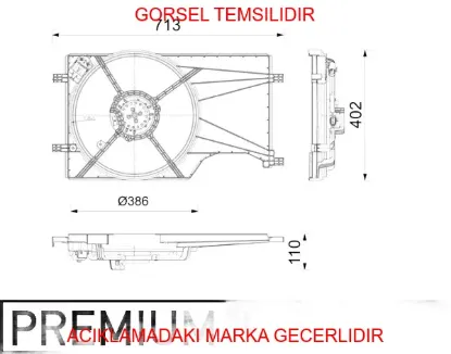 Fan motoru peugeot  39059783 resmi