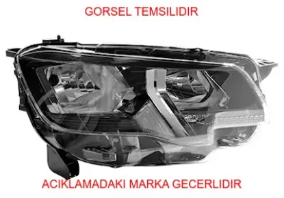 Sağ Ön Far Rifter Peugeot 9816826880 resmi