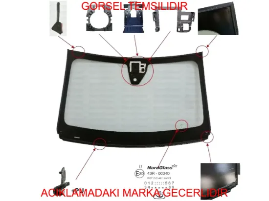 Ön cam 208 (p21e) peugeot  9845017380 resmi