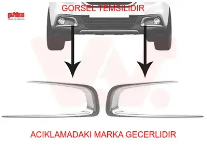 Tampon çıtası ön sol-sağ takım ızgara çıtası krom  2008 2013-2016 1610144280 Phıra 2008-13723 resmi