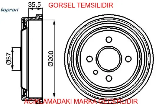 Fren Kampanasi Arka    Astra F  1.4/1.6   91-98 90193915/ 568058 resmi