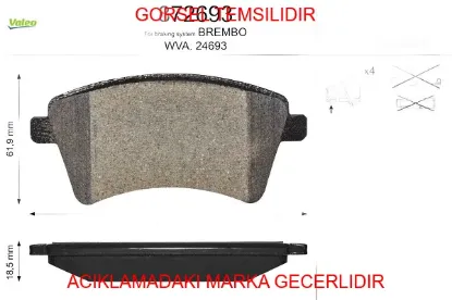 Fren balatası on mercedes cıtan w415 12> . Renault kangoo ııı 08> 1.5dci 1.6 16v valeo a4154210610/ 410601334r resmi