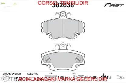 Ön balata logan 04 sandero 08 twingo ıı 07 1.4-1.6-1.5dci valeo 6001547911/ 410602192r/ 7701207066 resmi