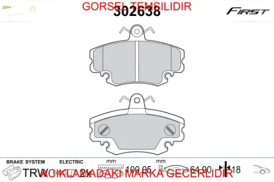 Ön balata logan 04 sandero 08 twingo ıı 07 1.4-1.6-1.5dci valeo 6001547911/ 410602192r/ 7701207066 resmi