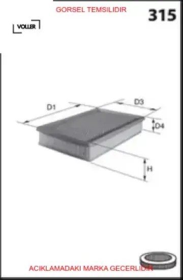 Hava filtresi süngerli trafıc ıı 2.0-2.5dcı-vıvaro 2.0-2.5cdtı-dtı-prımastar e614l c 30163 voller 8200095976/ 8200490109/ 165464556r resmi
