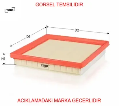Hava filtresi laguna ııı 1.6 16v k4m 10/07 -2.0 16v f4r 10/07 ufı 3037500 süngerli c 25109 voller 8200576596 resmi