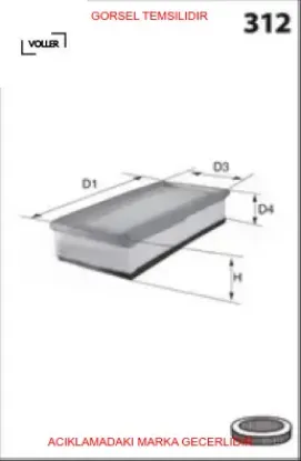 Hava filtresi logan 04 dokker 12 lodgy 12 symbol ıı 08 14 1.4 / 1.6 16v voller 165469466r resmi