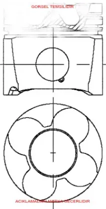 Piston+segman (0.50) a4 2.5 tdı-a6 2.5 tdı-allroad 2.5 tdı-super b 2.5 tdı 24v 155 ps 059107065ac/ 059107065ad/ 059107065aj resmi