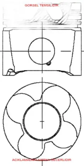 Piston+segman (0.50) a4 2.5 tdı-a6 2.5 tdı-allroad 2.5 tdı-super b 2.5 tdı 24v 155 ps 059107065ac/ 059107065ad/ 059107065aj resmi