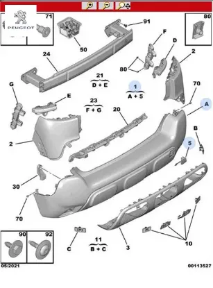 Arka tampon c3 crs Peugeot resmi