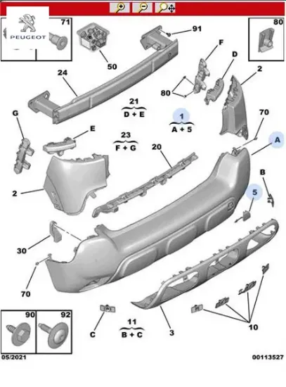 Arka tampon c3 crs Peugeot resmi