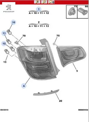 Stop sol   c3 ııı Peugeot 6350.KQ resmi