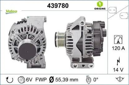 Alternator a115 14v 120a. fca 500 c 07- fıorıno 07- nemo 10- bıpper 10> Valeo 51880173/ 51993603/ 1608858180 resmi