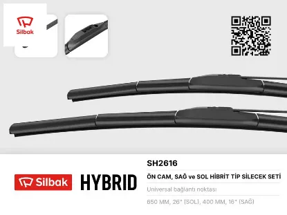 Silecek süpürgesi 650/400mm muz tipi crv re. rm 01/12> 01/07-accent blue rb 01/11-i30. cw p toyota c Sılbak UNIVERSAL resmi