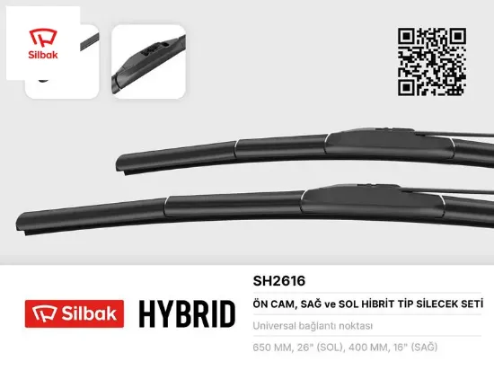 Silecek süpürgesi 650/400mm muz tipi crv re. rm 01/12> 01/07-accent blue rb 01/11-i30. cw p toyota c Sılbak UNIVERSAL resmi