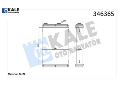 Kalorifer radyatörü fıat doblo 01>punto 01>ıdea 04>lancıa ypsılon 03> ac klimasız 0183831ab 1.3 jtd Kale radyatör 46723042/ 46722950/ 46722928 resmi