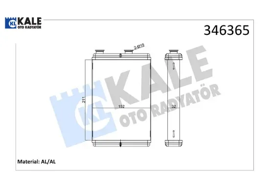 Kalorifer radyatörü fıat doblo 01>punto 01>ıdea 04>lancıa ypsılon 03> ac klimasız 0183831ab 1.3 jtd Kale radyatör 46723042/ 46722950/ 46722928 resmi