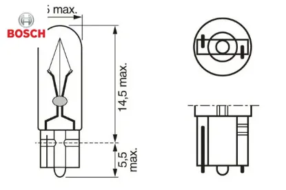 1987302931 ampul eco 12v 1.2w küçük dipsiz gösterge duysuz w2x4.6d Bosch resmi
