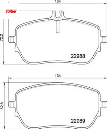 Fren balatası on mercedes w177 v177 w247 c118 x118 h247 Trw A0004207000 resmi