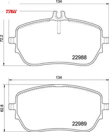 Fren balatası on mercedes w177 v177 w247 c118 x118 h247 Trw A0004207000 resmi