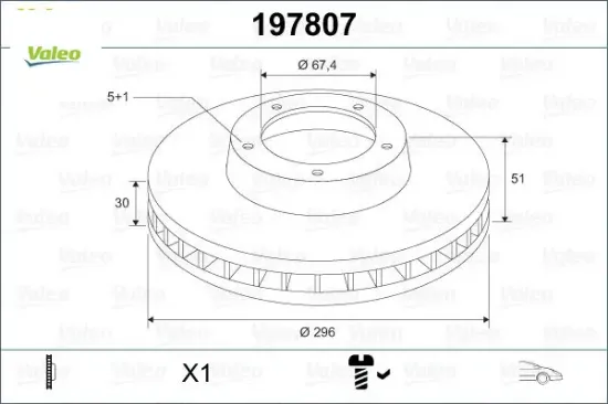 Ön fren aynası ınsıgnıa a 08> saab 9-5 ys3g 10> 16 jant 296×30x5dlxhavalı 13501307-569063 Valeo 13579147/ 569078/ 13502213/ 569421 resmi