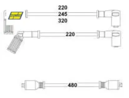 Buji bobin kablosu dkş s-sl-slx-uno-tmpr-tıpo 1.4-1.6 8v düz motor Hellux 85011154/ 7777707 resmi