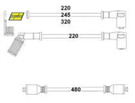 Buji bobin kablosu dkş s-sl-slx-uno-tmpr-tıpo 1.4-1.6 8v düz motor Hellux 85011154/ 7777707 resmi